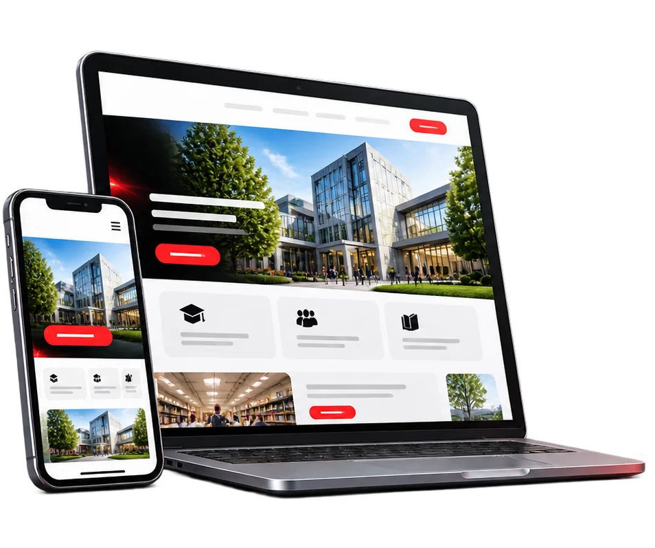 Responsive website shown on laptop and mobile